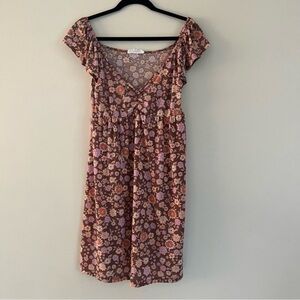 Pink rose floral dress